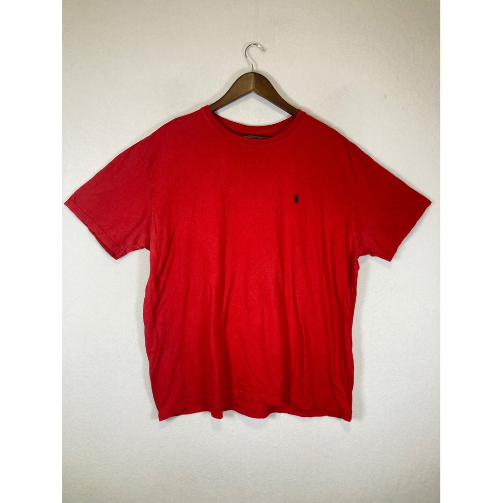 Classic Polo Ralph Lauren Women Large Red Cotton Short Sleeve Pony Logo T-Shirt